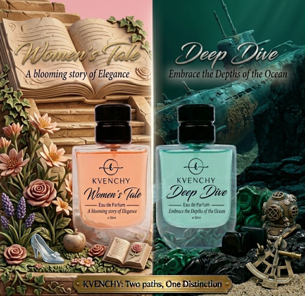 KVENCHY SP SERIES – DEEP DIVE & WOMEN’S TALE (Men & Women Edition) Eau de Parfum – Couple Set  Size: 2 x 50ml ☆