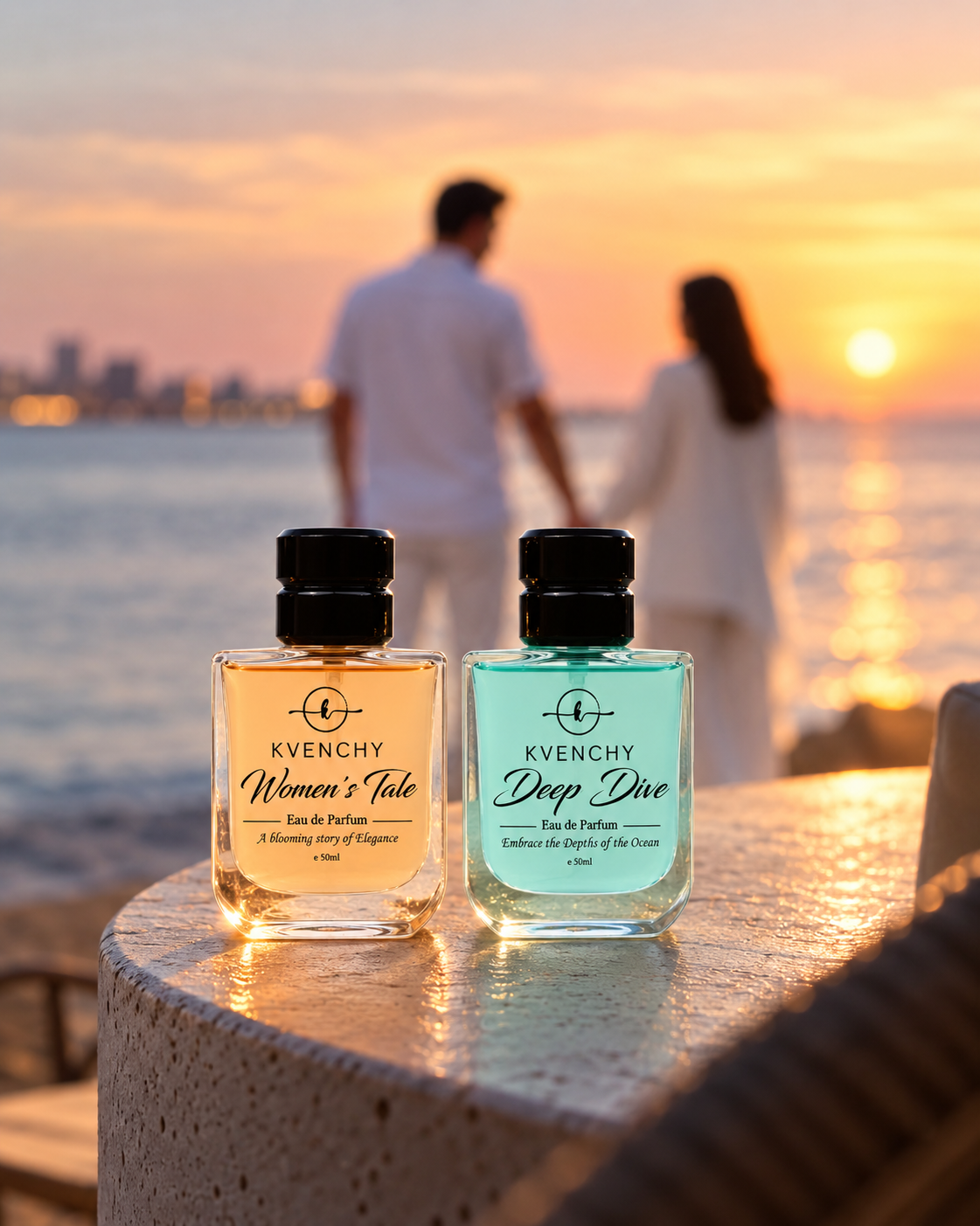 KVENCHY SP SERIES – DEEP DIVE & WOMEN’S TALE (Men & Women Edition) Eau de Parfum – Couple Set  Size: 2 x 50ml ☆