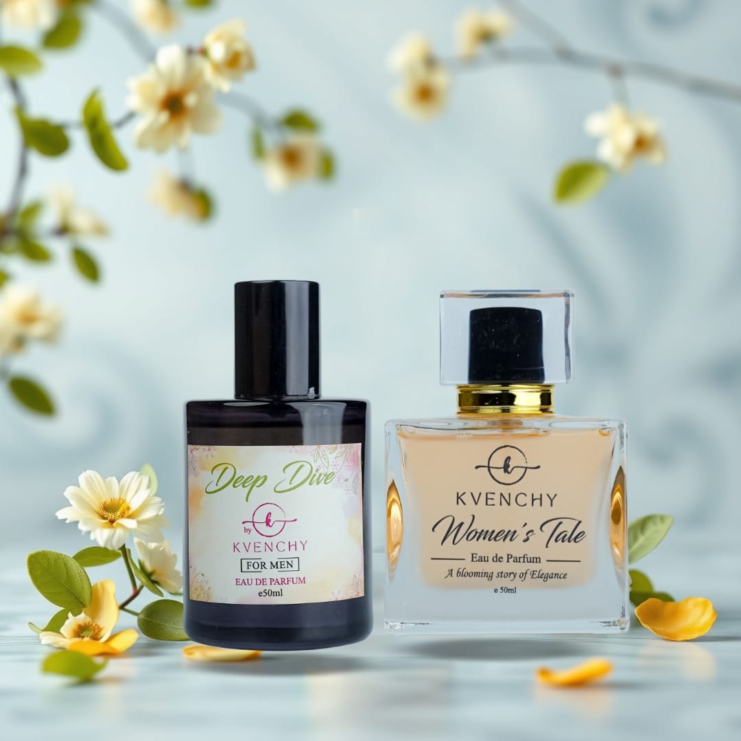 KVENCHY SP SERIES – DEEP DIVE & WOMEN’S TALE (Men & Women Edition) Eau de Parfum – Couple Set Tributes to Acqua Di Giò Profondo & Gucci Bloom Size: 2 x 50ml